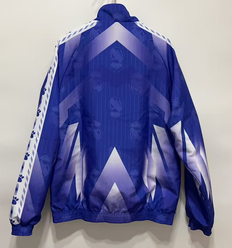 Retro Version 96-97 Real Madrid Purple&White ouble-Sided Wear Thailand Trench Coats-0255