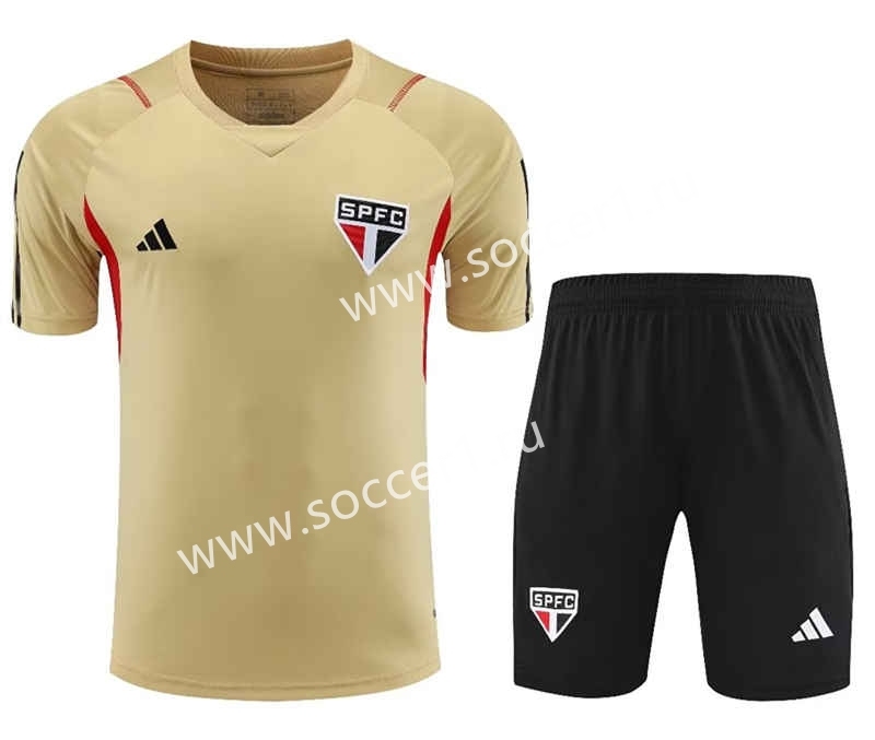 2023-2024 Sao Paulo Futebol Clube Khaki Thailand Soccer Uniform-418
