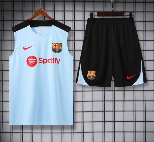 2024-2025 Barcelona Light Blue Thailand Soccer Vest Uniform-418