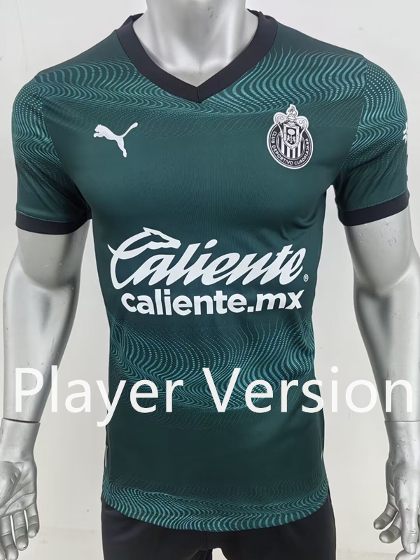 Player Version 2024-2025 Deportivo Guadalajara 2nd Away Green Thailand Soccer Jersey AAA-7959