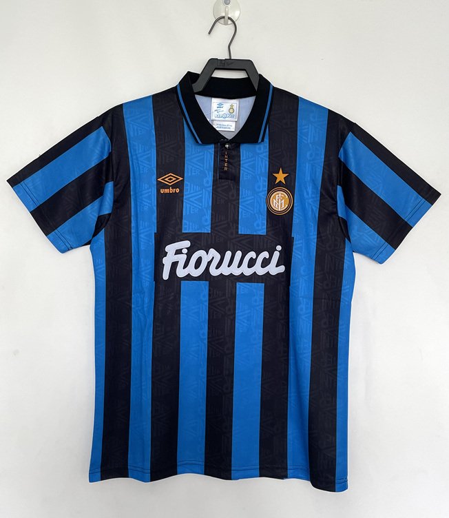 Retro Version 92-94 Inter Milan Home Black&Blue Thailand Soccer Jersey AAA-811
