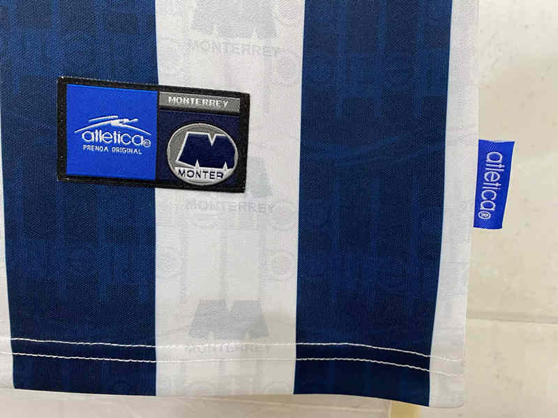 Retro Version 99-00 Monterrey Home Blue&White Thailand Soccer Jersey AAA-6895