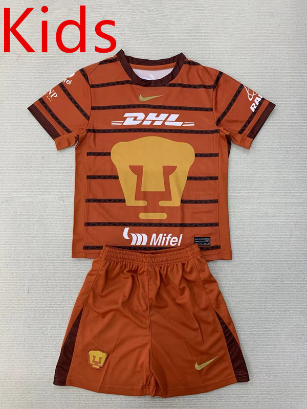 2024-2025 Pumas UNAM Goalkeeper Orange Kids/Youth Soccer Uniform-AY