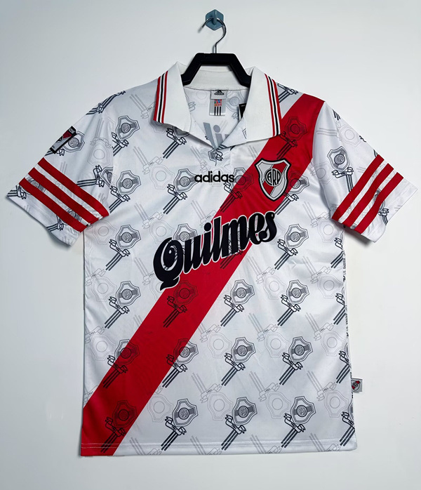 Retro Version 1998-1999 River Plate Home White Thailand Soccer Jersey AAA-2282