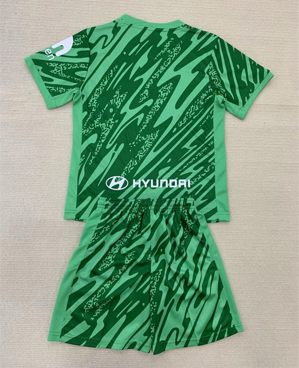 2024-2025 Atletico Madrid Goalkeeper Green Youth/Kids Soccer Uniform-AY