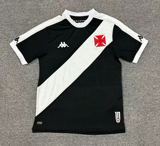 (S-4XL）2024-2025 CR Vasco da Gama Home Black Thailand Soccer Jersey AAA-512