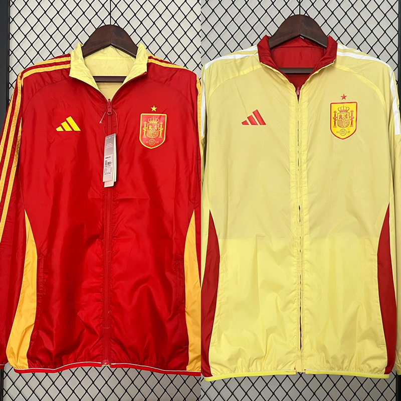 2024-2025 Spain Yellow&Red Thailand Double-Sided Wear Thailand Trench Coats-0255
