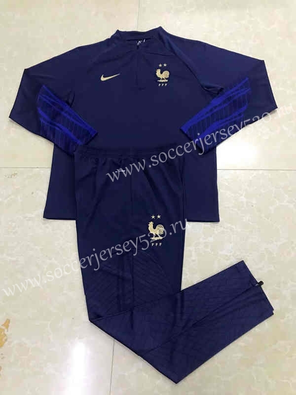 2022-2023 France Royal Blue Thailand Soccer Tracksuit-411