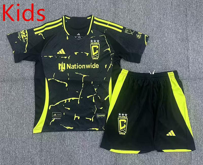 2025-26 Columbus Crew SC Away Black Kids/Youth Soccer Uniform-2483