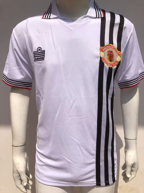 Retro Version 75-80 Manchester United Away White Thailand Soccer Jersey AAA-4125