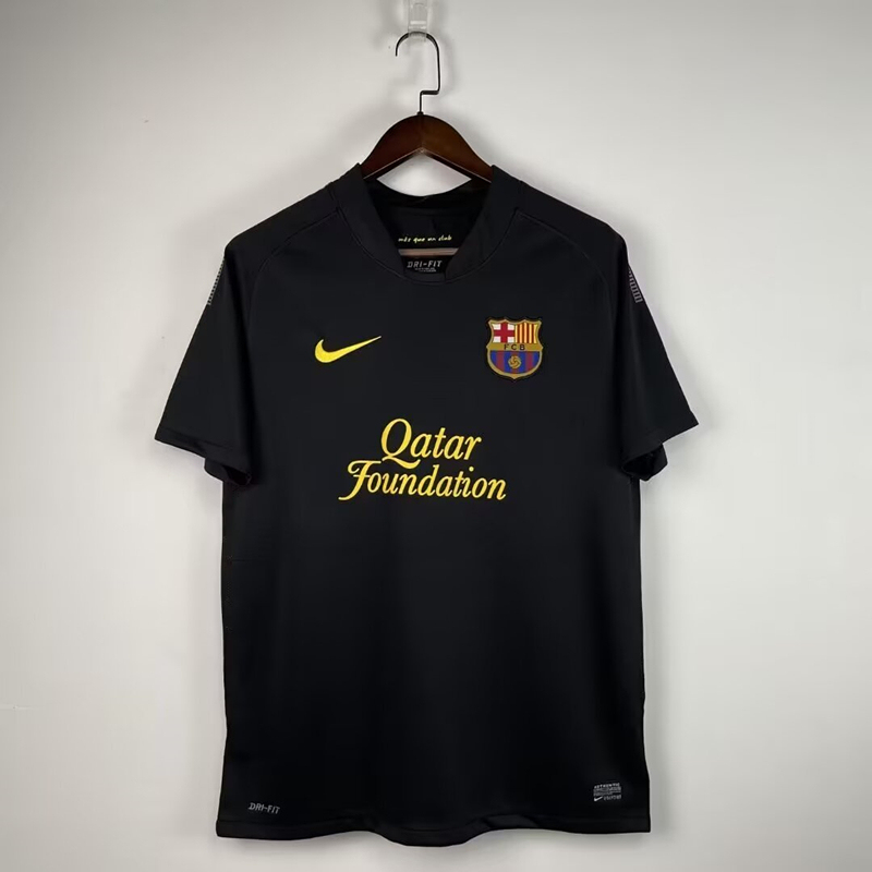 Retro Version 11-12 Barcelona 2nd Away Black Thailand Soccer Jersey AAA-9070
