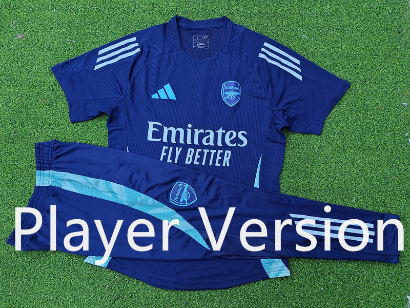 Player Version 2024-2025 Arsenal Up-cyan Short-Sleeve Thailand Soccer Tracksuit-9926