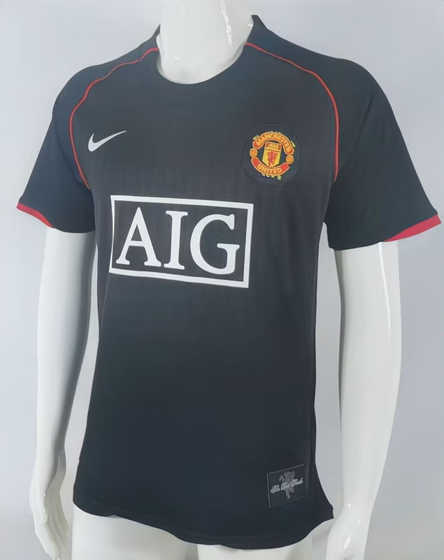 Retro Version 07-08 Manchester United Away Black Thailand Soccer Jersey AAA-503