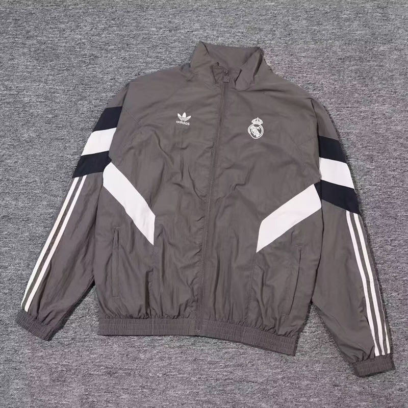 2024-2025 Real Madrid Light Gray Thailand Soccer Trench Coats Uniform-4563