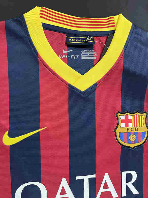 Retro Version 13-14 Barcelona Home Red&Blue Thailand Soccer Jersey AAA-6590