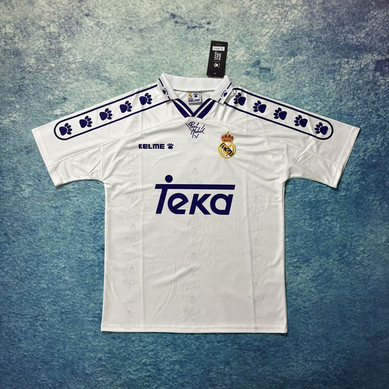 Retro Version 94-96 Real Madrid Home White Thailand Soccer Jersey AAA-6590