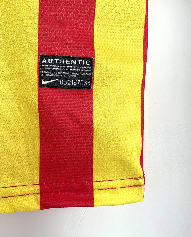 Retro Version 13-14 Barcelona Away Yellow&Red Thailand Soccer Jersey AAA-811