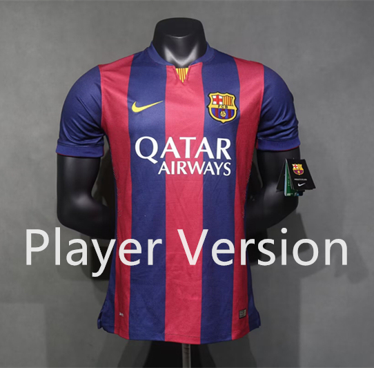 Player Version 14-15 Retro Version Barcelona Home Red&Blue Thailand Soccer Jersey AAA-518