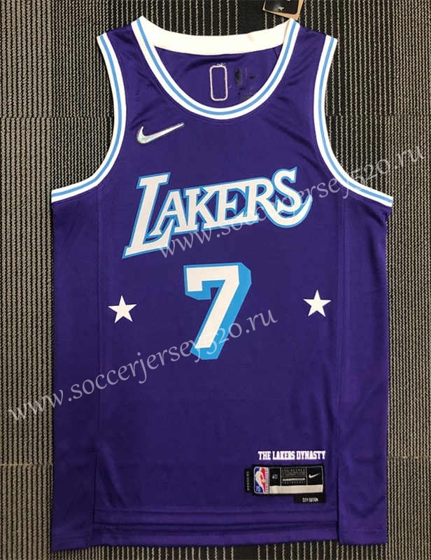 City Edition 21-22 75th Anniversary Los Angeles Lakers Purple #7 NBA Jersey-311