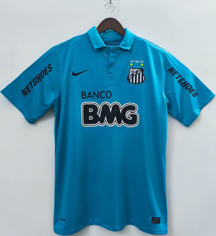 Retro Version 2012-2013 Santos FC Away Blue Thailand Soccer Jersey AAA-2483
