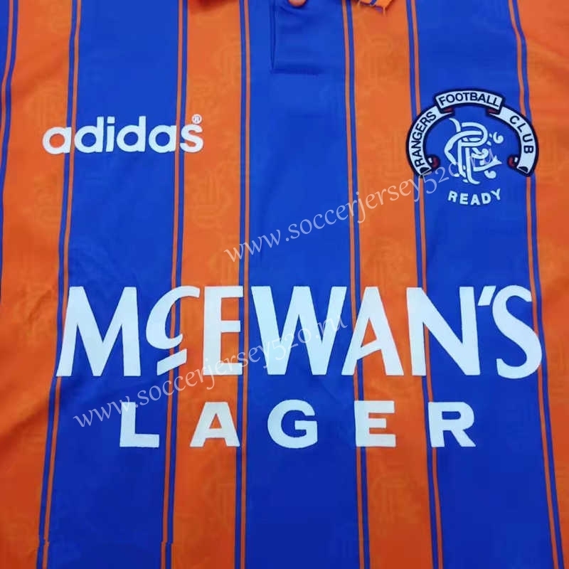 Retro Version 93-94 Rangers Football Club Red&Blue Thailand Soccer Jersey AAA-HR