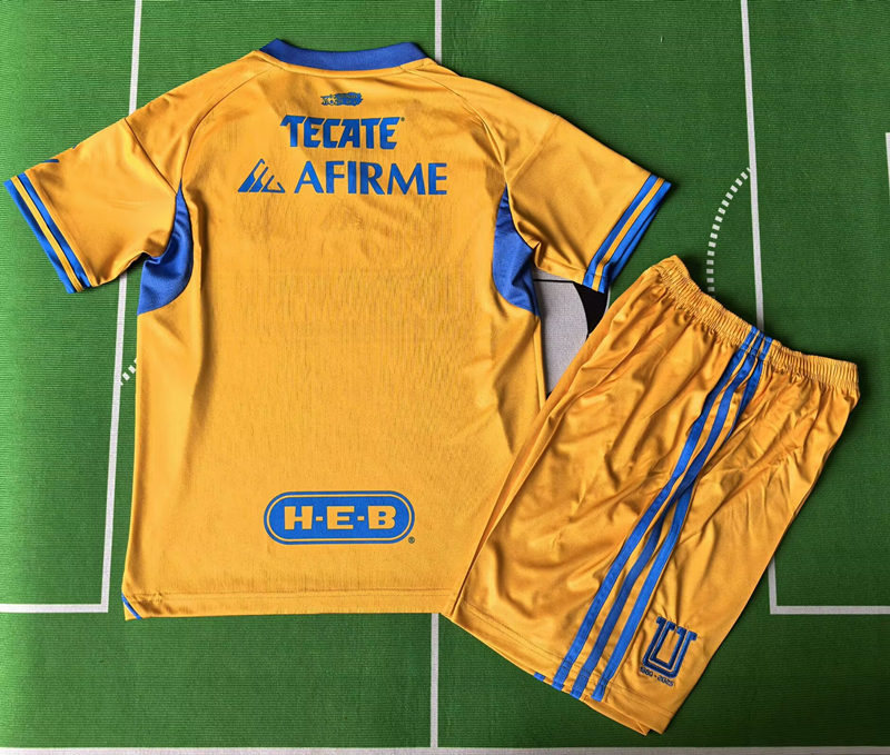 2025-26 Tigres UANL Home Yellow Kids/Youth Soccer Uniform-912