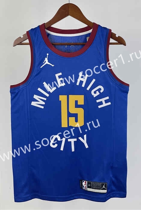 2021 Denver Nuggets Blue #15 NBA Jersey-311