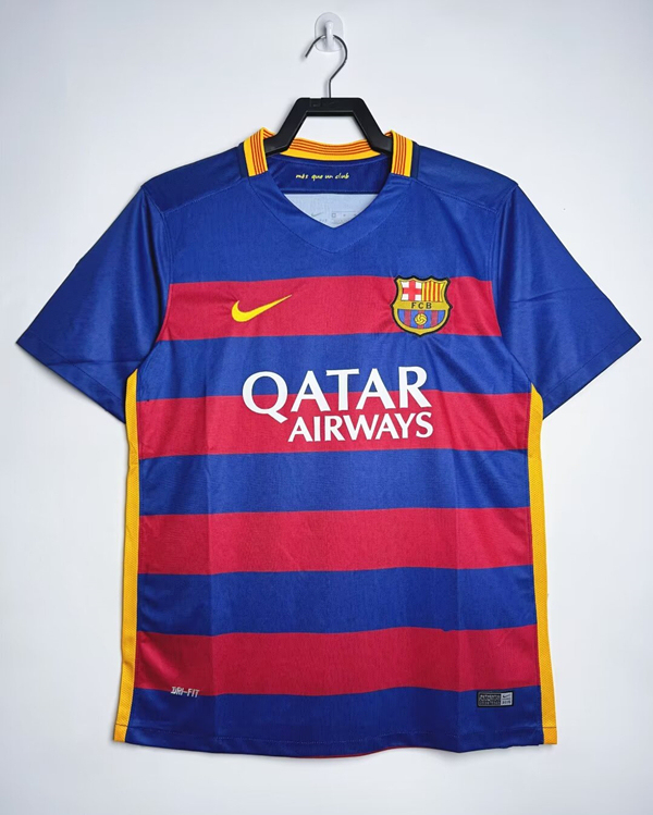 Retro Version 15-16 Barcelona Home Red&Blue Thailand Soccer Jersey AAA-811