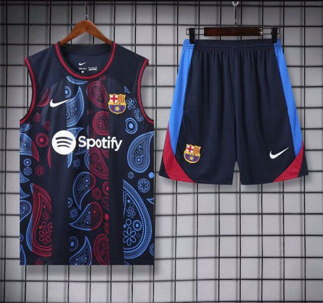 2024-2025 Barcelona Royal Blue Thailand Soccer Vest Uniform-418