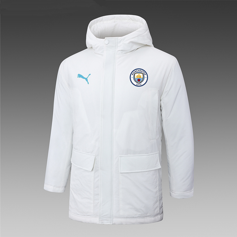 2024-2025 Manchester City White Cotton Coat With Hat-815