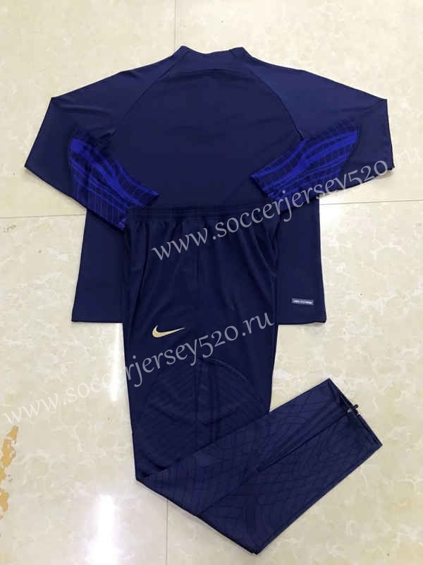 2022-2023 France Royal Blue Thailand Soccer Tracksuit-411