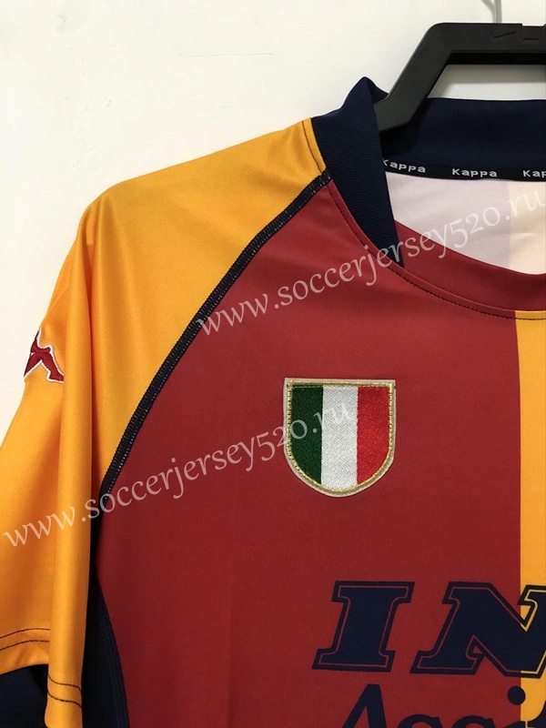 Retro Version 00-01 Roma Home Red&Yellow Thailand Soccer Jersey AAA-811
