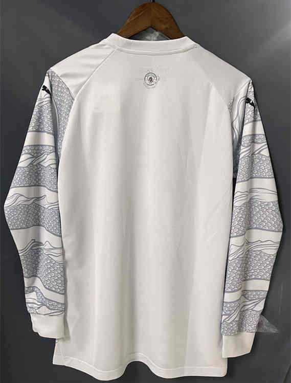 2024-2025 Manchester City Gray&White LS Thailand Soccer Jersey AAA-9171