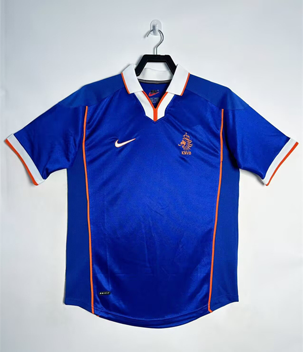 Retro Version 1998 Netherlands Away Blue Thailand Soccer Jersey AAA-811