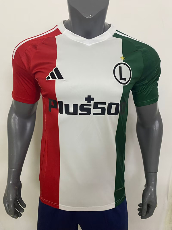 2024-2025 Legia Warszawa 3rd Away Red&White&Green Thailand Soccer Jersey AAA-416