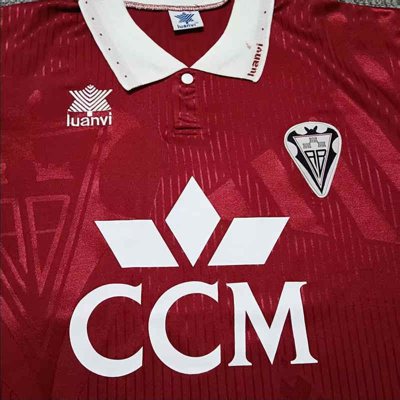 Retro version 1994-1995 Albacete Balompié Away Red Thailand Soccer Jersey AAA-0141