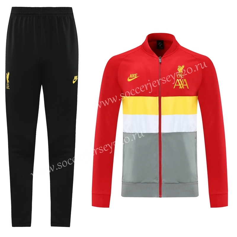 2021-2022 Liverpool Red&Gray Thailand Soccer Jacket Uniform With Hat-LH