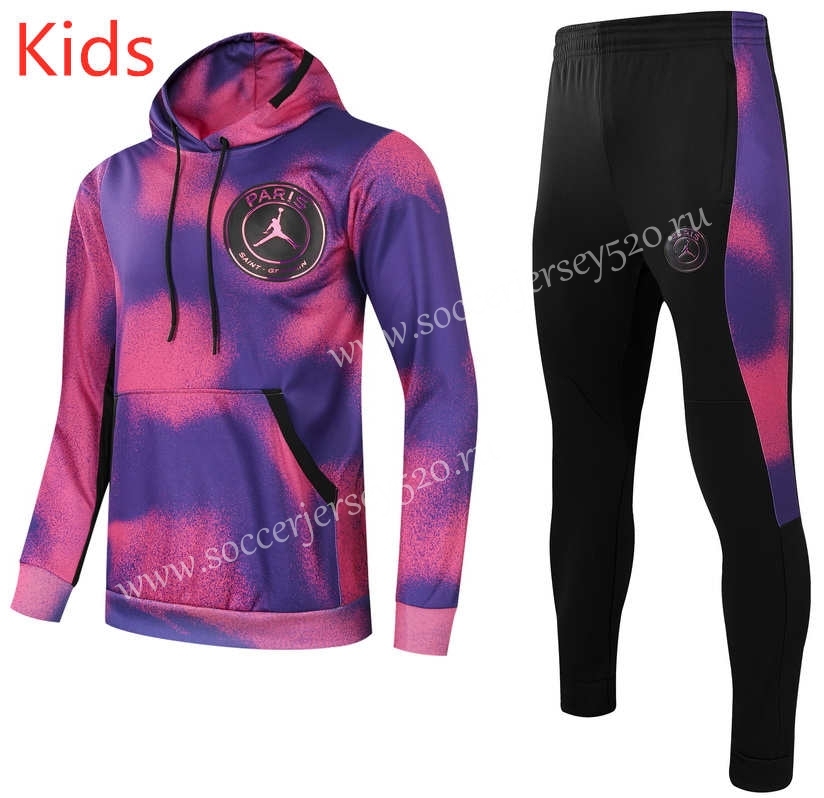 2021-2022 Jordan Paris SG Purple Kids/Youth Soccer Tracksuit With Hat-GDP