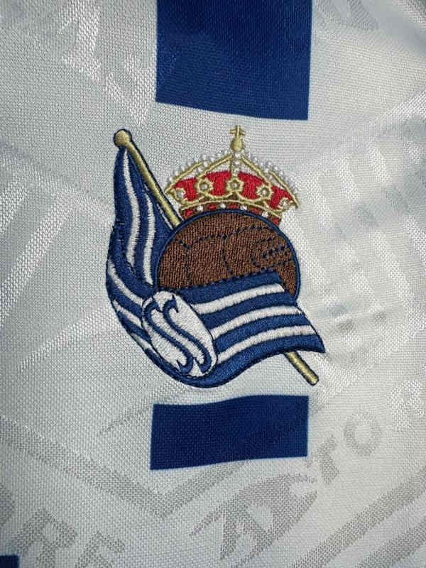 Retro Version 94-95 Real Sociedad Home Blue&White Thailand Soccer Jersey AAA-811