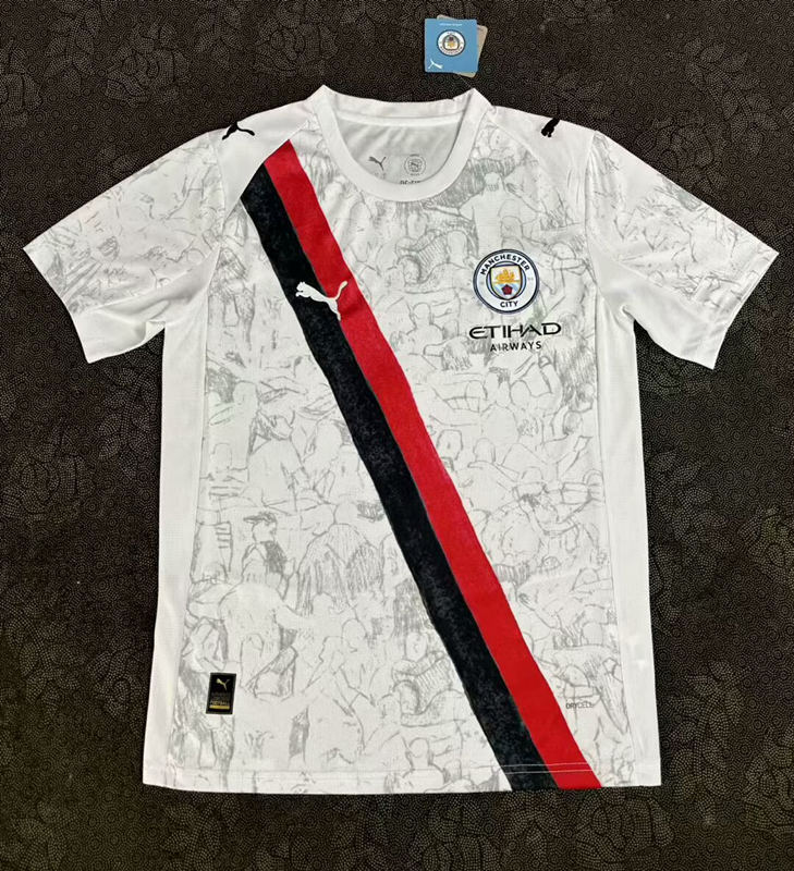 (S-4XL) 2025-26 Manchester City Away White Thailand Soccer Jersey AAA-3348