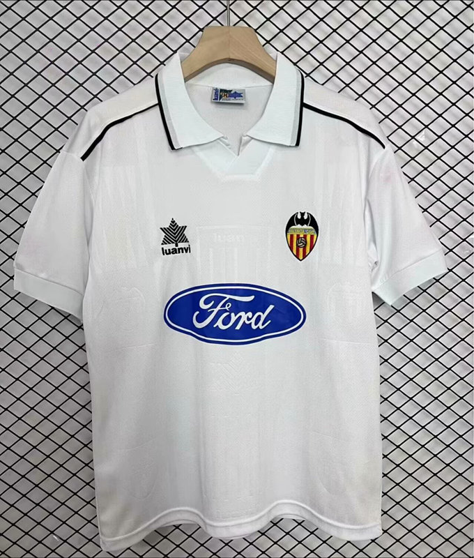 Retro Version 96-97 Valencia Home White Thailand Soccer Jersey AAA-2044
