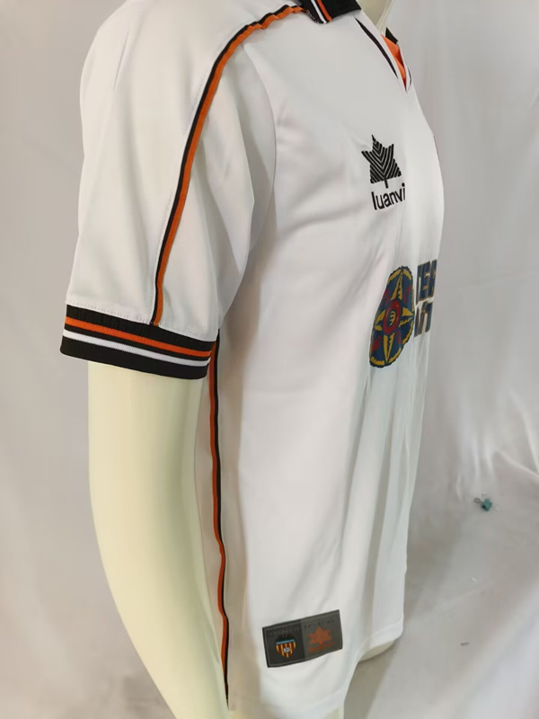 Retro Version 99-00 Valencia Home White Thailand Soccer Jersey AAA-503