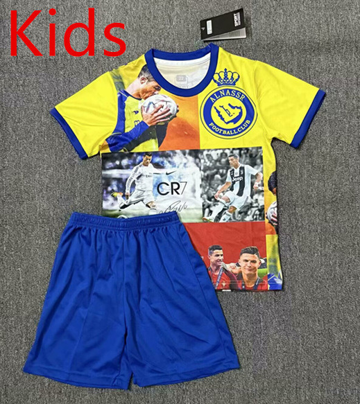 2025-2026 Special Edition Ronaldo Al-Nassr FC Yellow Kids/Youth Soccer Unifrom-2483