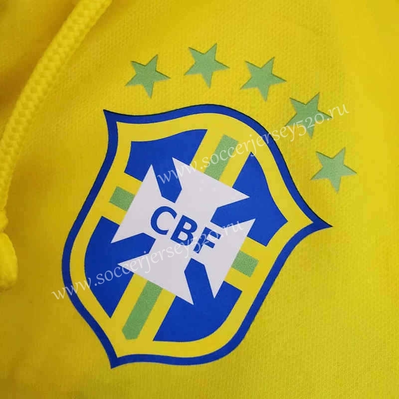 2021-2022 Brazil Royal Blue&Yellow Thailand Soccer Trench Coats With Hat-WD
