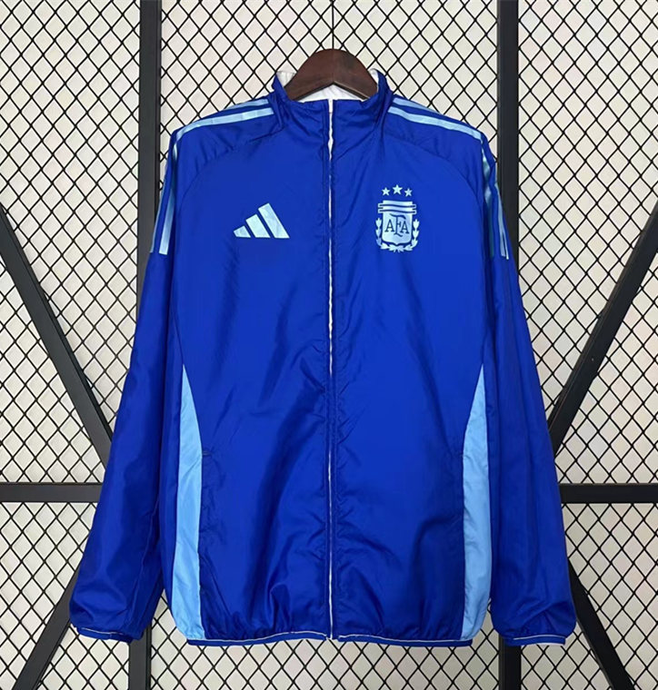 (S-3XL)2024-2025 Argentina Blue&White Double-Sided Wear Thailand Trench Coats-0255
