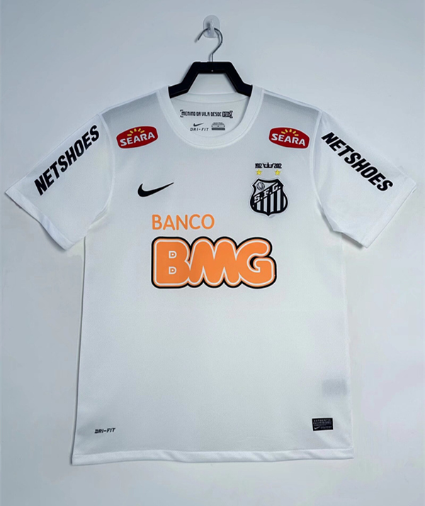 With Shoulder Patch Retro Version 12-13 Santos FC Home White Thailand Soccer Jersey AAA-811