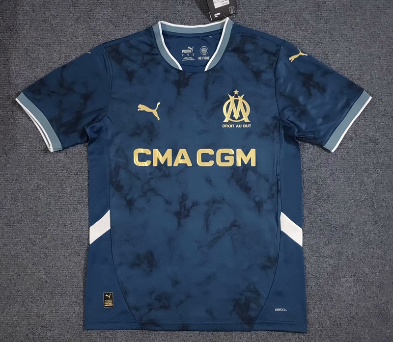 2024-2025 Olympique de Marseille Away Royal Blue Thailand Soccer Jersey AAA-2818