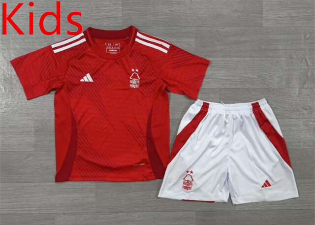 2024-2025 Nottingham Forest Home Red Youth/Kids Soccer Uniform-2353