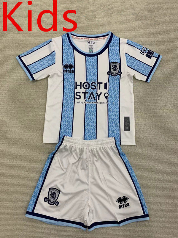 2024-25 Middlesbrough Away Blue&White Kid/Youth Soccer Uniform-AY