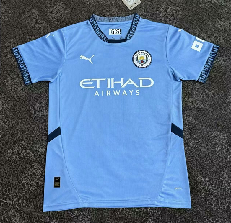 (S-5XL) 2024-2025 Correct  Version Manchester City Home Blue Thailand Soccer Jersey AAA-3348